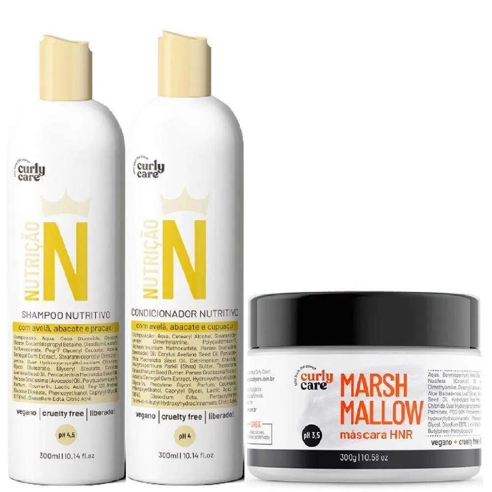 KIT CURLY CARE TRATAMENTO DE NUTRIçãO + MARSHMALLOW