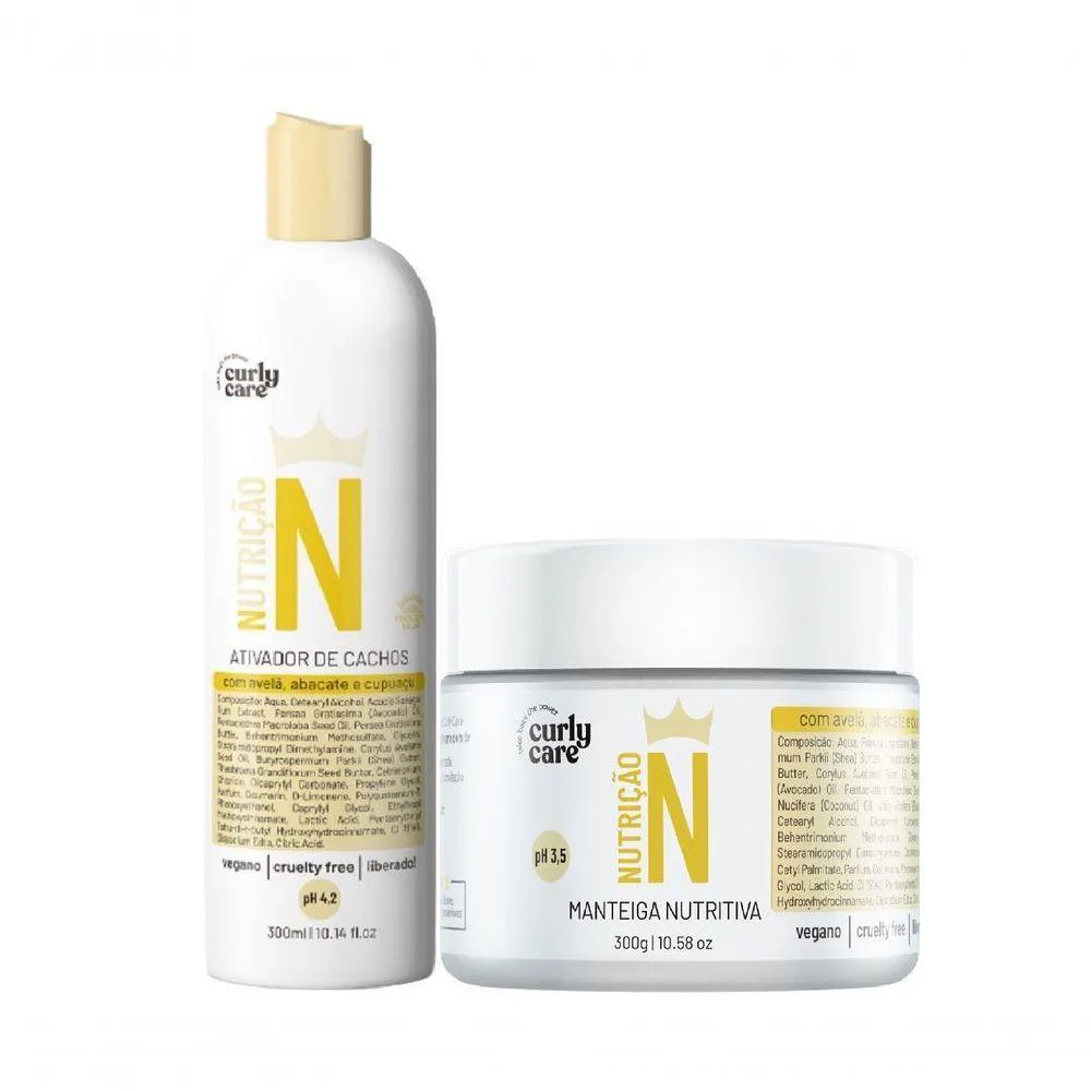 CREME DE MANTEIGA NUTRITIVO CURLY CARE E ATIVADOR DE CACHOS 2X300ML