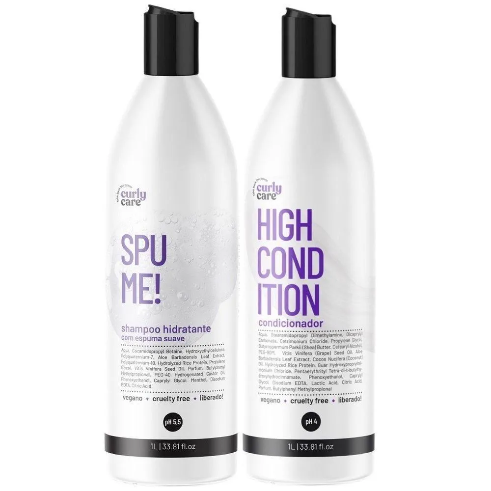 KIT CURLY CARE SHAMPOO SPUME E HIGH CONDITION 2X1000ML