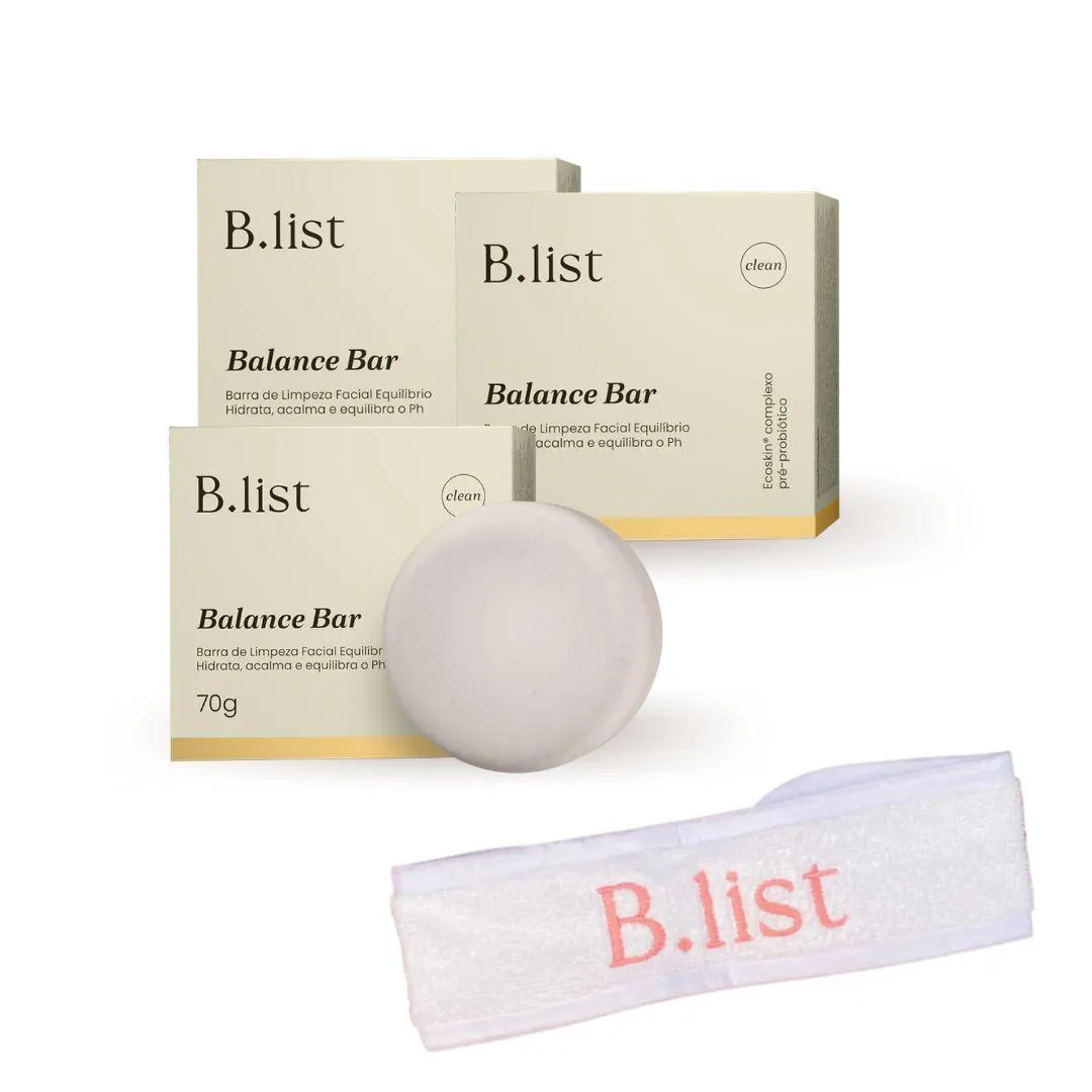 KIT  SABONETE LIMPEZA FACIAL BALANCE BAR + FAIXA ROSA BLIST 3X70G