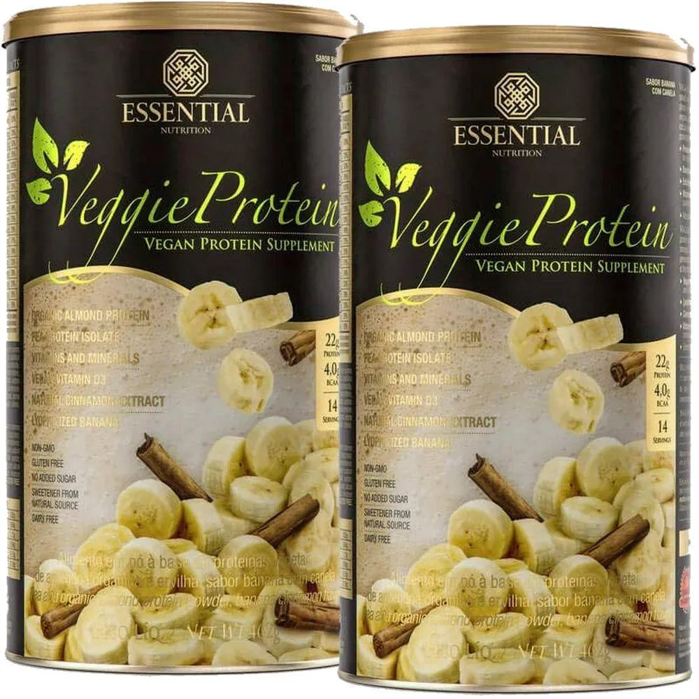 KIT 2X VEGGIE PROTEIN BANANA COM CANELA - (462G CADA) - ESSENTIAL NUTRITION