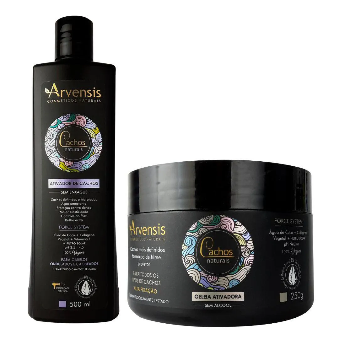 KIT ARVENSIS CACHOS ATIVADOR ONDULADOS 500ML + GELEIA ALTA