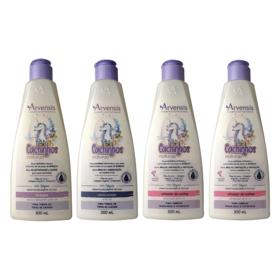 KIT ARVENSIS CACHINHO SHAMPOO + COND. + 2 ATIVADOR ONDULADOS