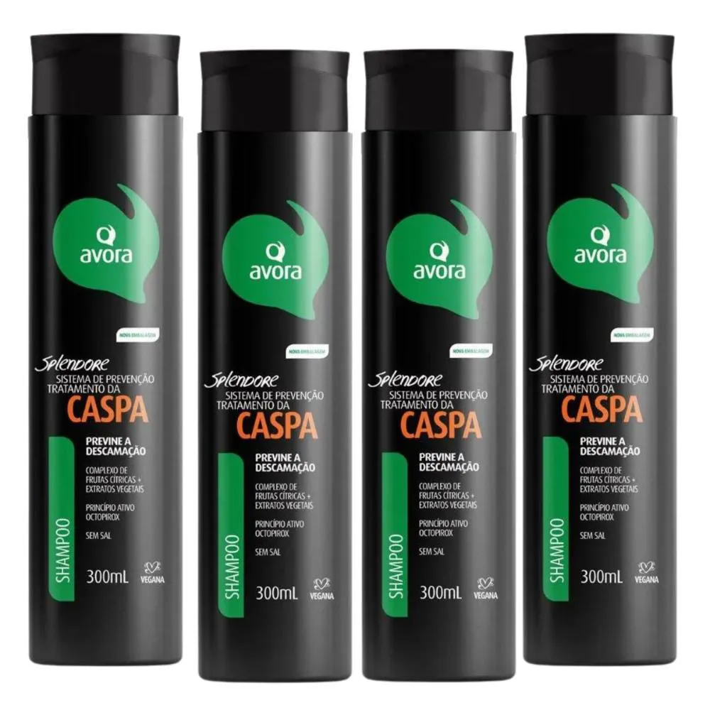 COMBO AVORA 4 SHAMPOO ANTICASPA 300ML