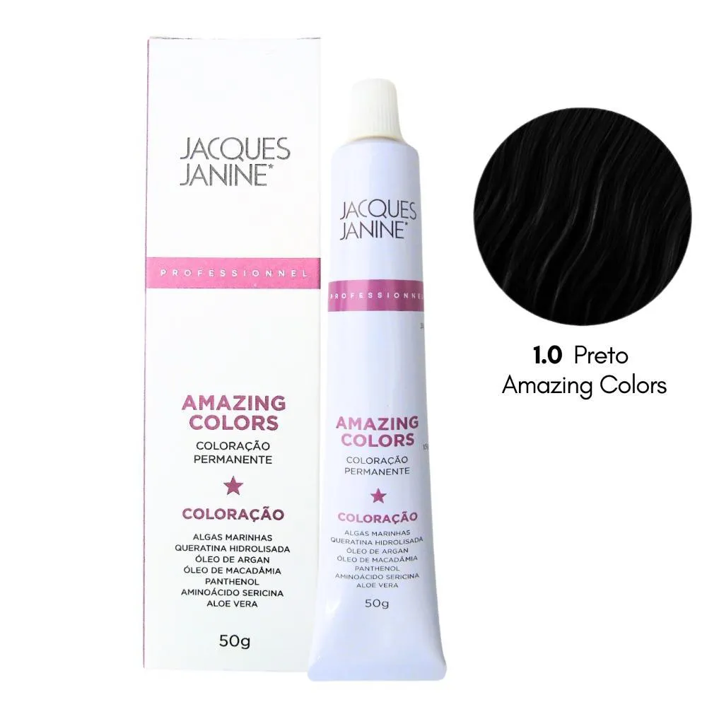 COLORAçãO PERMANENTE JACQUES JANINE 1.0 PRETO 50G