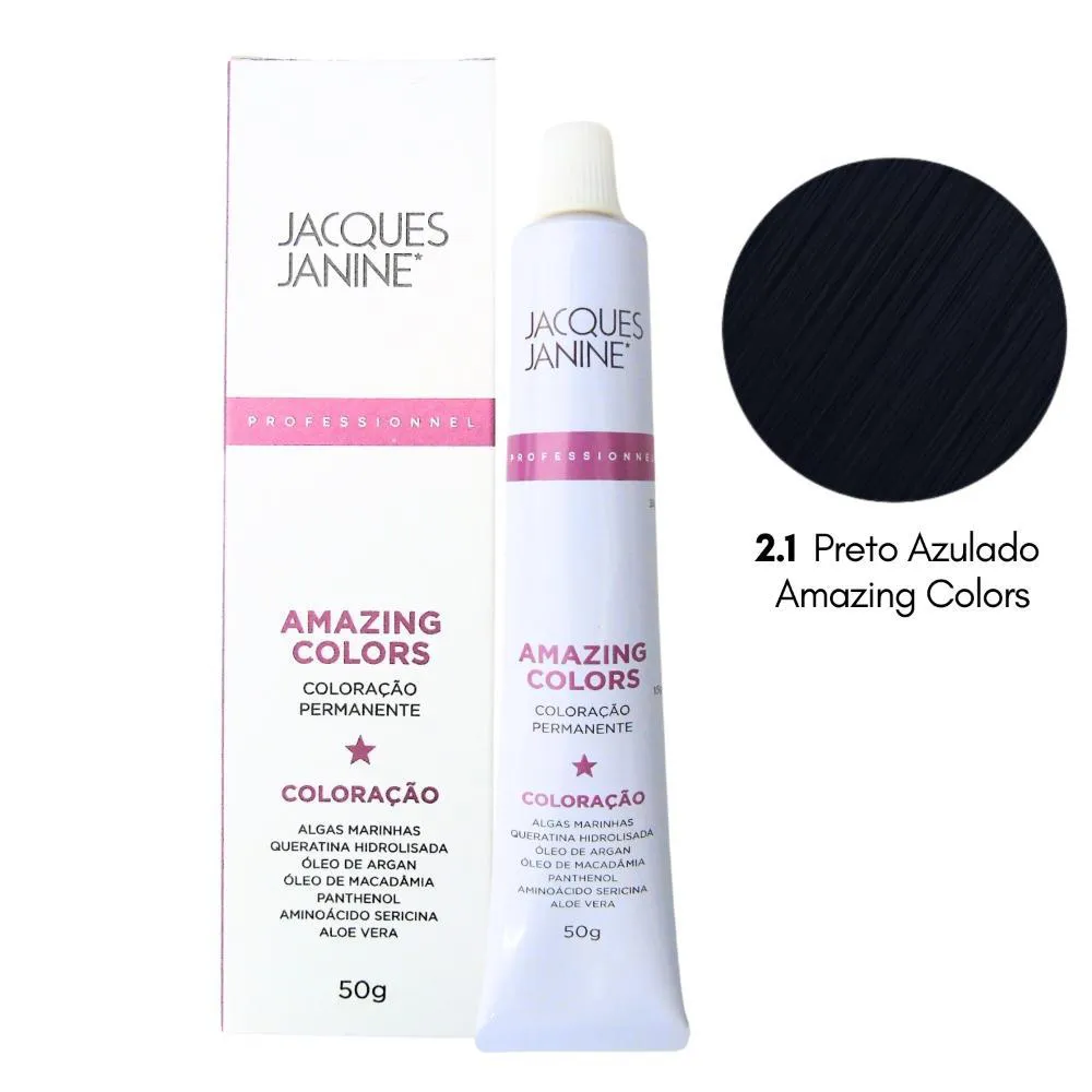 COLORAçãO PERMANENTE JACQUES JANINE 2.1 PRETO AZULADO 50G