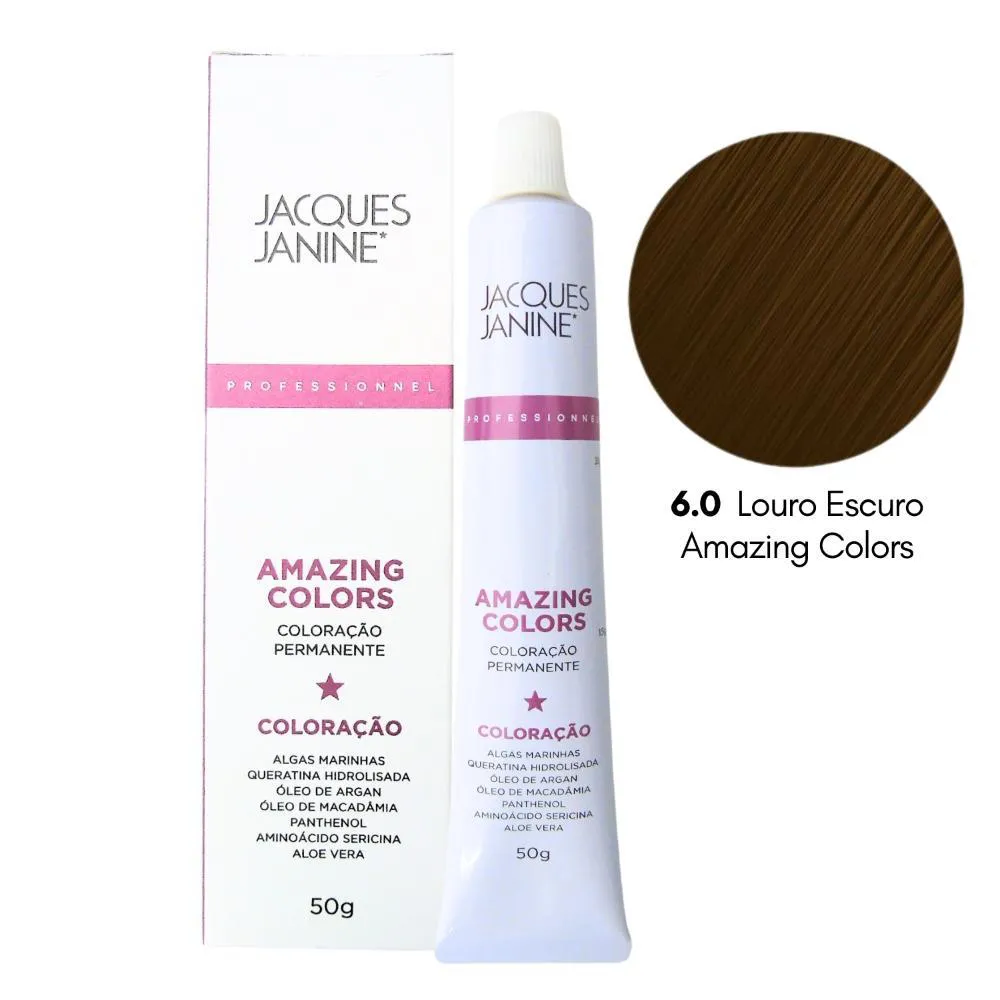 COLORAçãO PERMANENTE JACQUES JANINE 6.0 LOURO ESCURO 50G