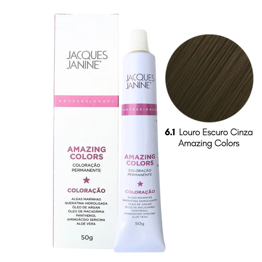 COLORAçãO JACQUES JANINE 6.1 LOURO ESCURO CINZA 50G