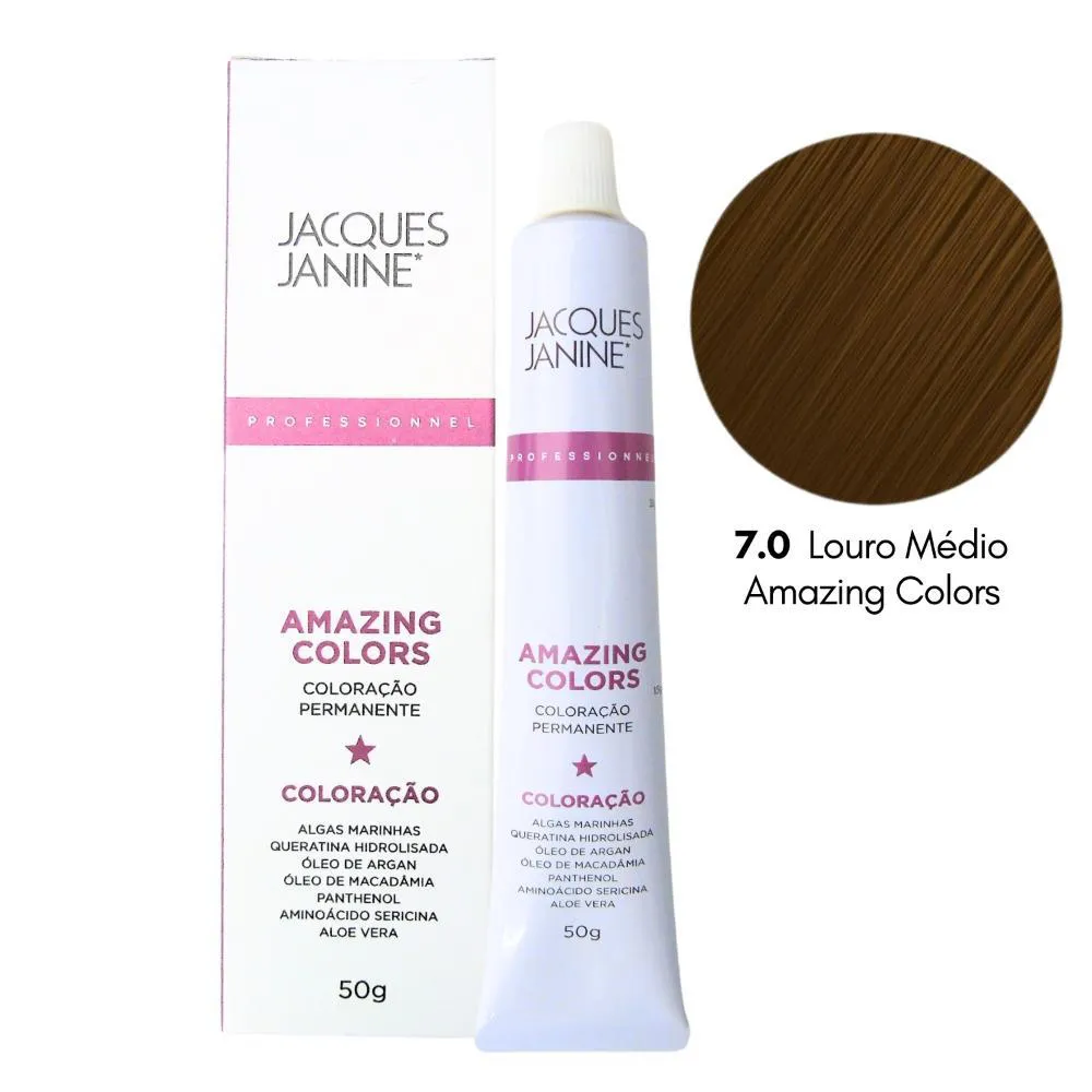 COLORAçãO PERMANENTE JACQUES JANINE 7.0 LOURO MéDIO 50G