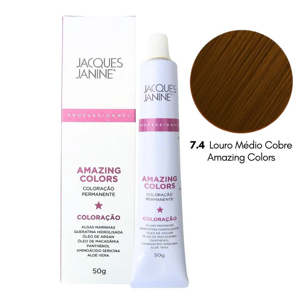 COLORAçãO JACQUES JANINE 7.4 LOURO MéDIO COBRE 50G