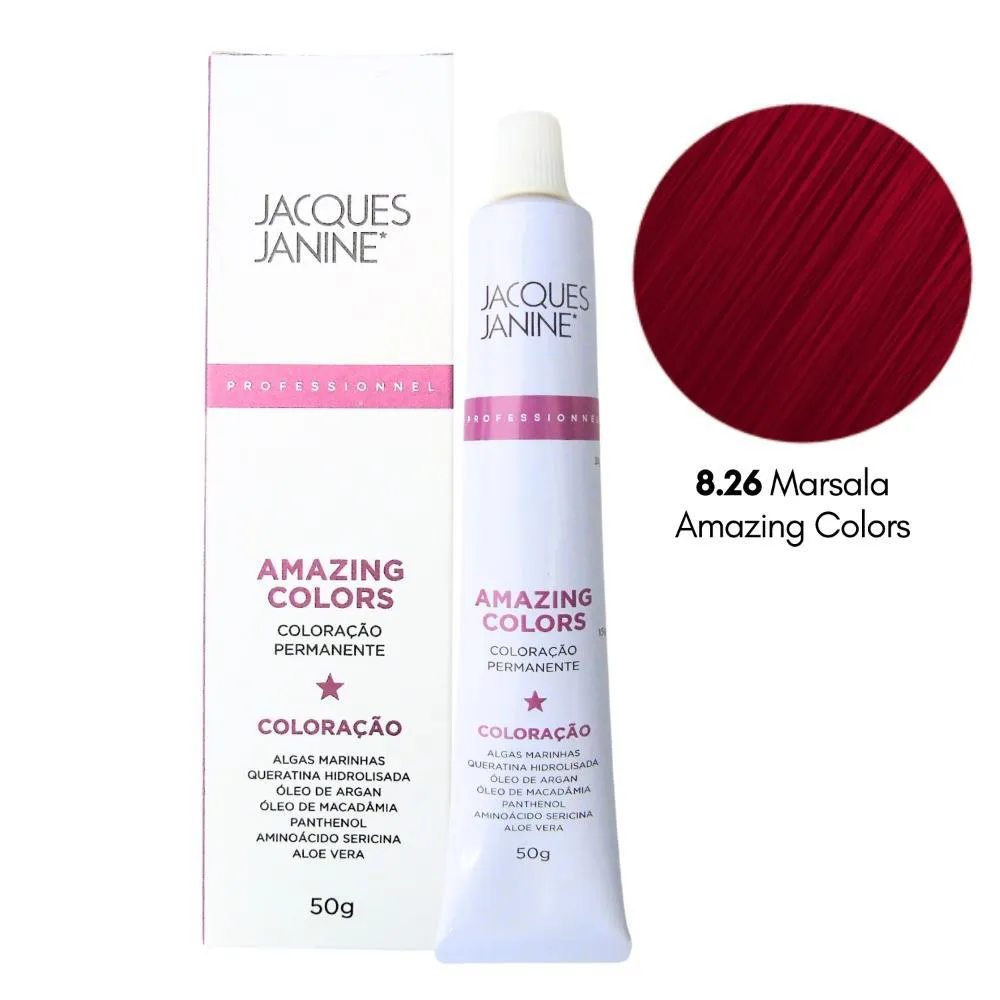 COLORAçãO PERMANENTE JACQUES JANINE 8.26 MARSALA 50G