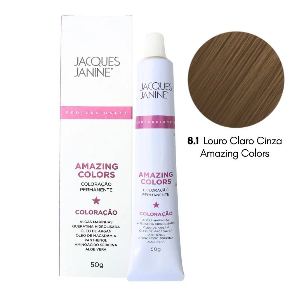 COLORAçãO JACQUES JANINE 8.1 LOURO CLARO CINZA 50G