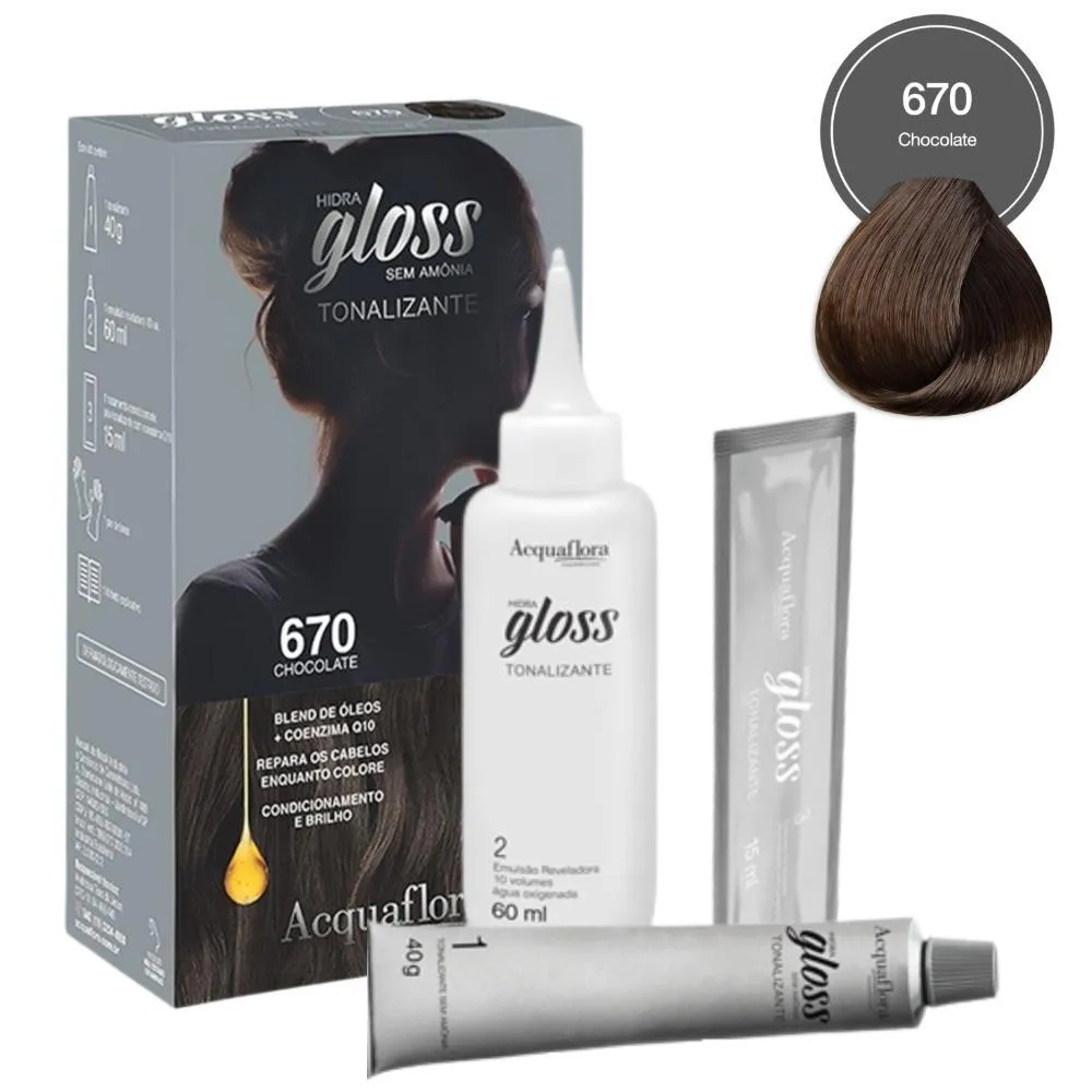 TONALIZANTE ACQUAFLORA HIDRA GLOSS 670 CHOCOLATE