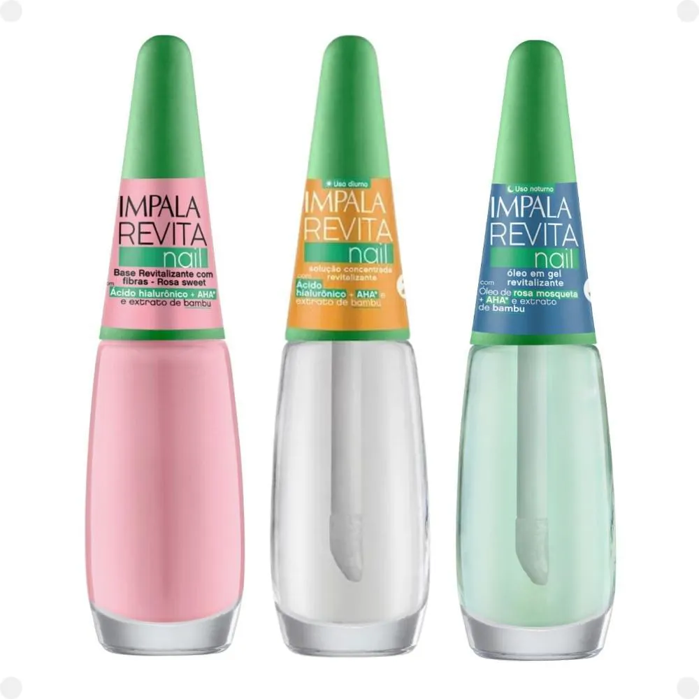 KIT IMPALA REVITA NAIL BASE ROSA SWEET + DIURNO E NOTURNO