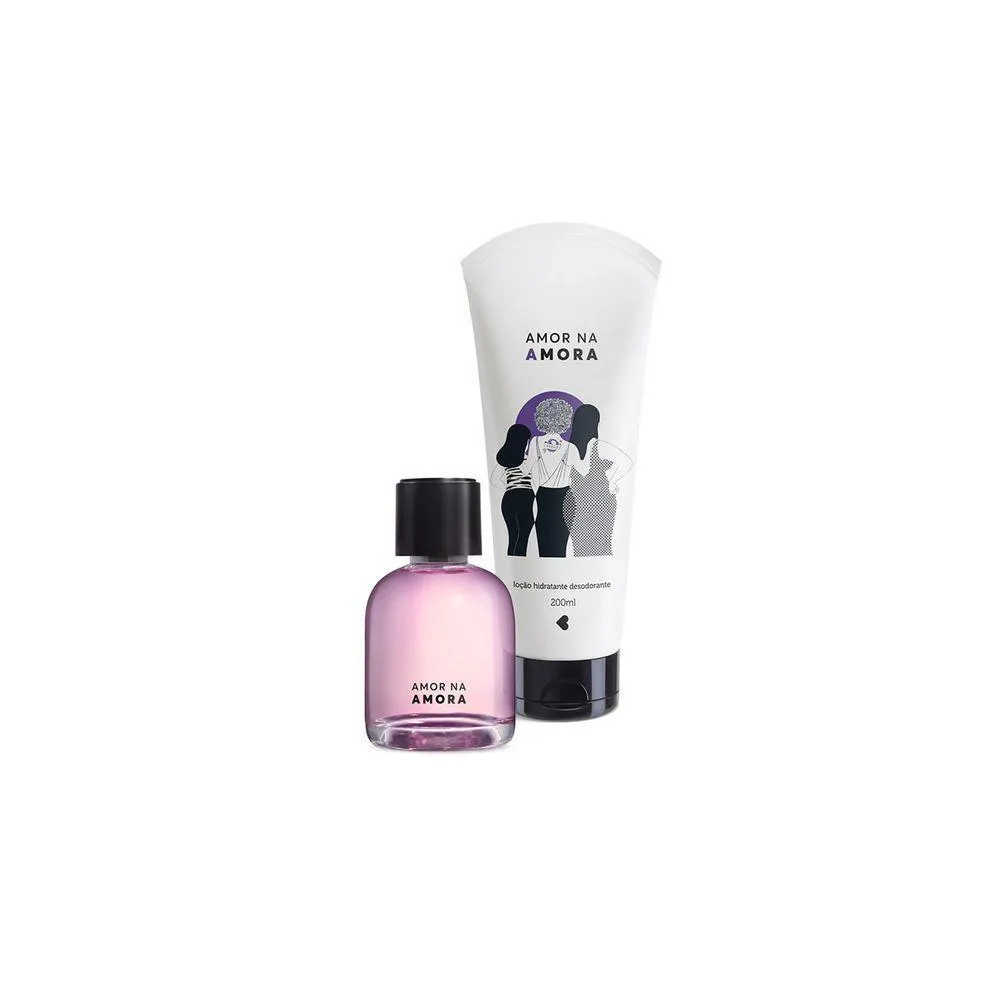 KIT AMOR NA AMORA: DESODORANTE COLôNIA 75ML + DESODORANTE LOçãO HIDRATANTE CORPORAL