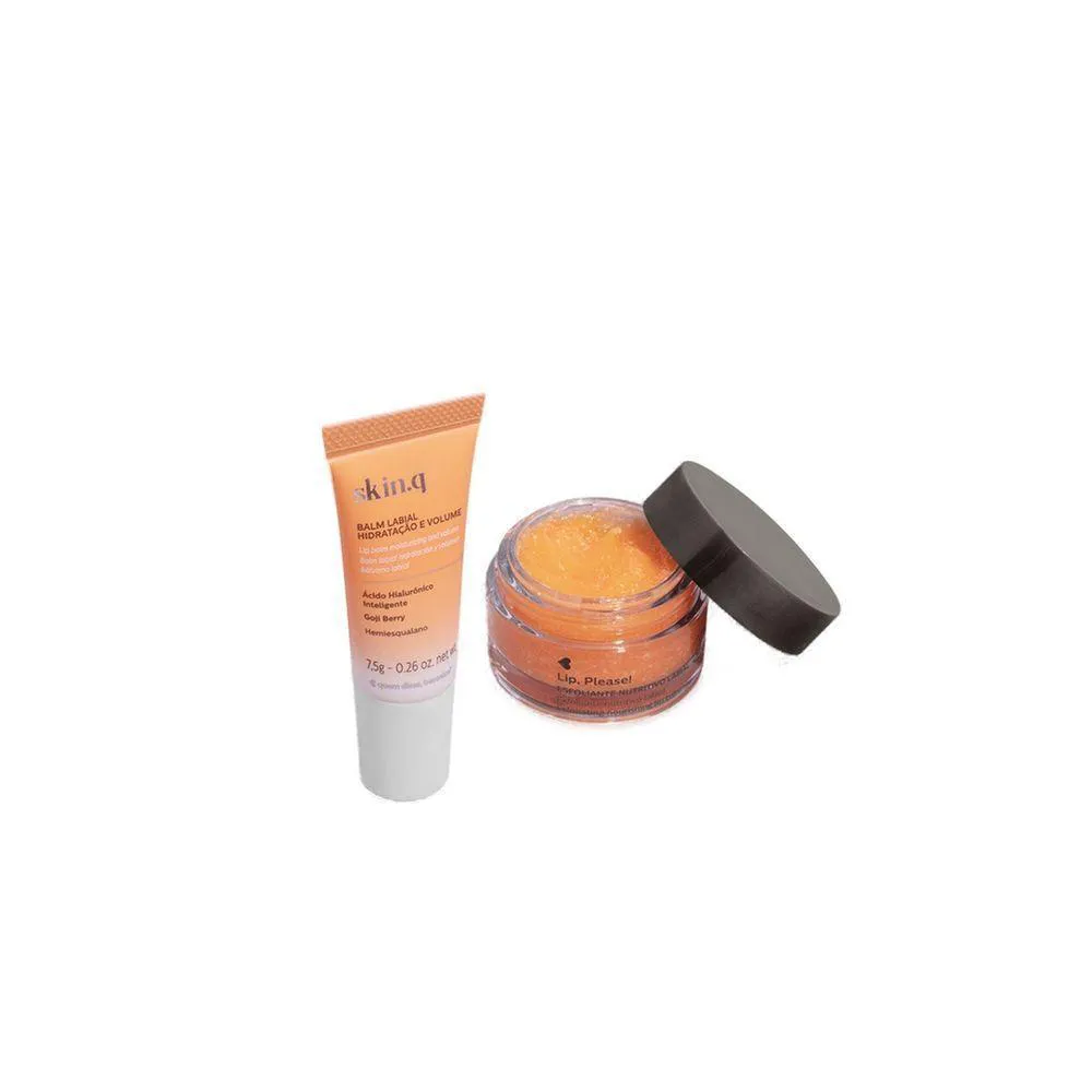 COMBO BALM LABIAL HIDRATAçãO E VOLUME 7,5G + ESFOLIANTE NUTRITIVO LABIAL 8G