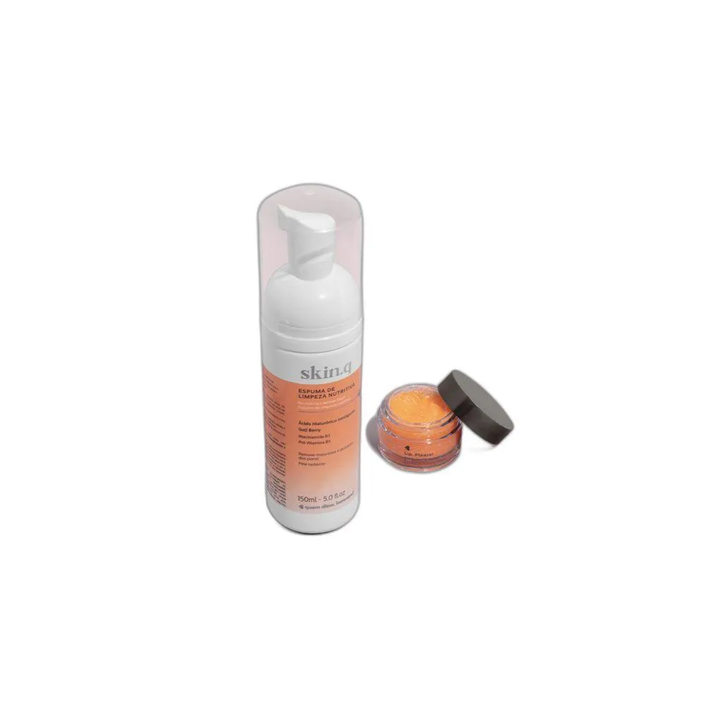 COMBO ESPUMA DE LIMPEZA NUTRITIVA SKIN.Q 150ML + LIP, PLEASE! ESFOLIANTE NUTRITIVO LABIAL 8G