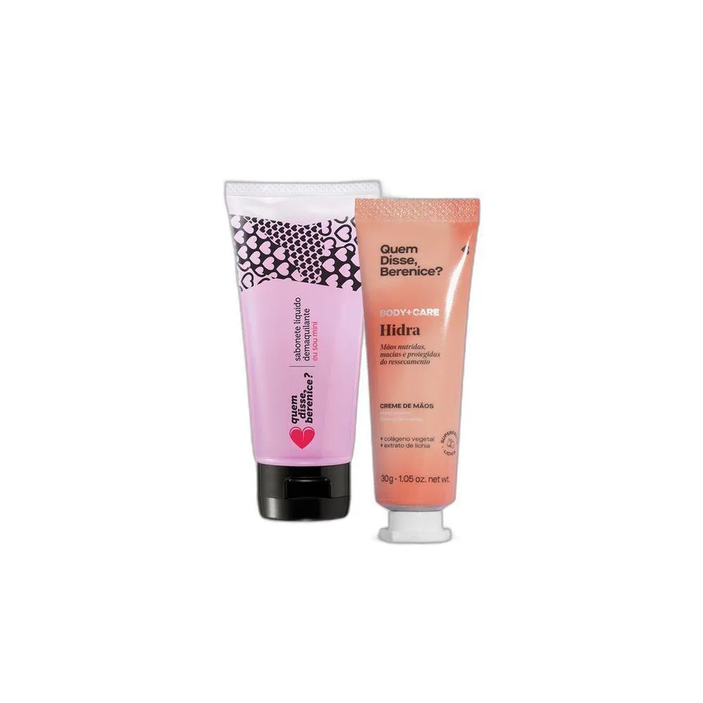 COMBO MINI SABONETE DEMAQUILANTE 30ML + HIDRA CREME PARA MãOS 30G