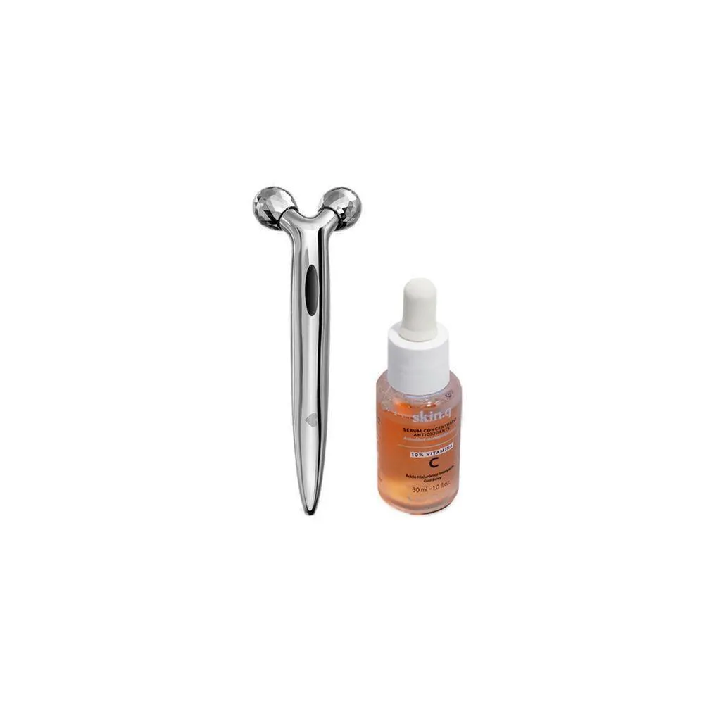 COMBO SKINCARE: SéRUM CONCENTRADO ANTIOXIDANTE VITAMINA C 30ML + MASSAGEADOR FACIAL 3D