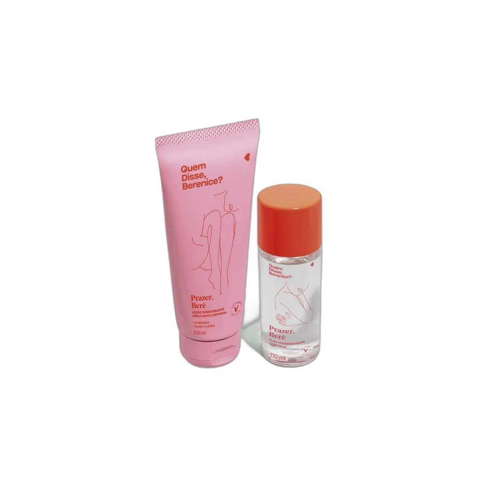 COMBO PRAZER, BERê: LOçãO CORPORAL 200ML + ÓLEO MASSAGEADOR CORPORAL 110ML