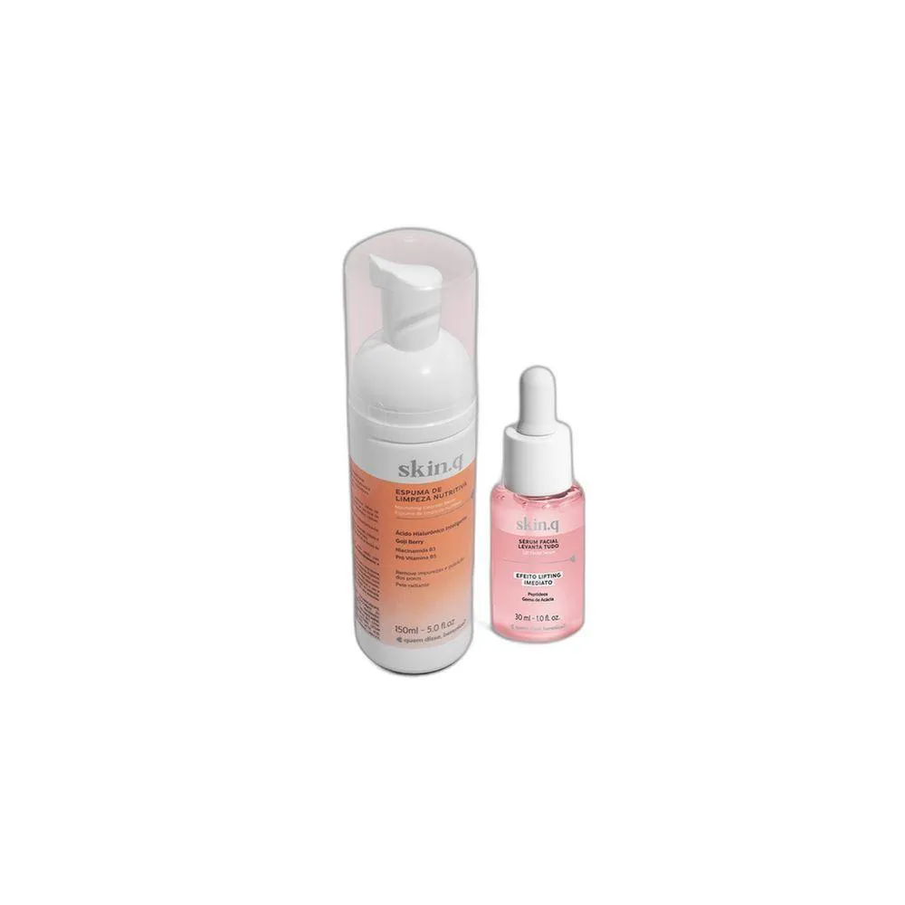 COMBO SKIN.Q: ESPUMA DE LIMPEZA 150ML + SéRUM FACIAL LEVANTA TUDO 30ML