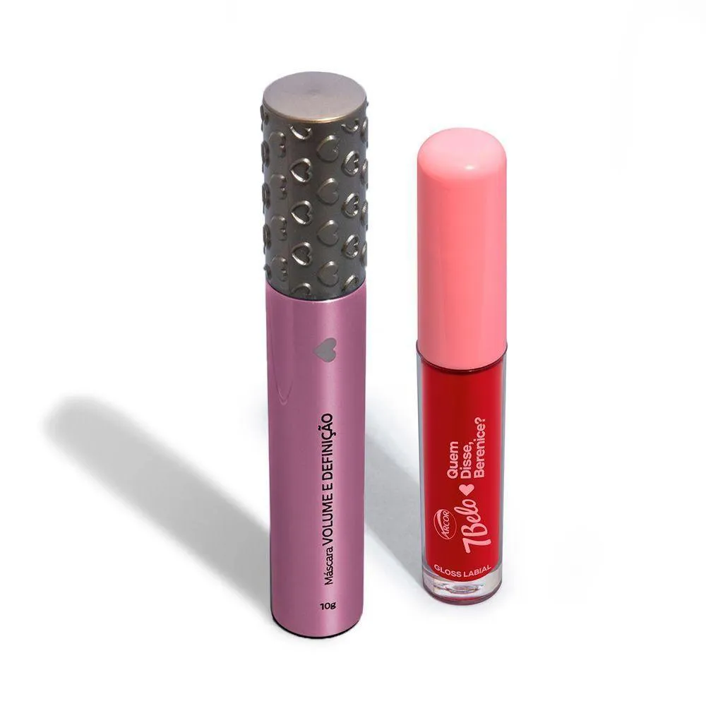COMBO MáSCARA DE CíLIOS VOLUME E DEFINIçãO 10G + GLOSS LABIAL 4ML