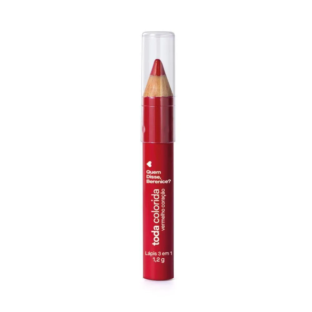 QUEM DISSE, BERENICE? LáPIS 3 EM 1 VERMELHO CORAçãO 1,2G
