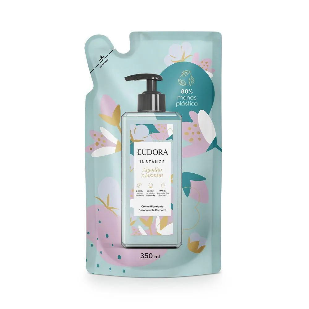 EUDORA INSTANCE REFIL HIDRATANTE ALGODãO E JASMIM 350ML