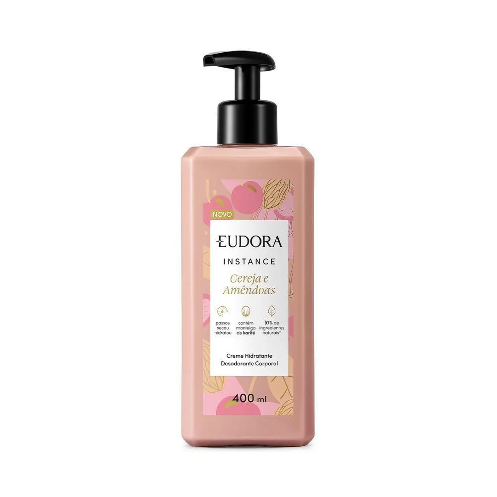 CREME HIDRATANTE DESODORANTE CORPORAL INSTANCE CEREJA E AMêNDOAS 400ML