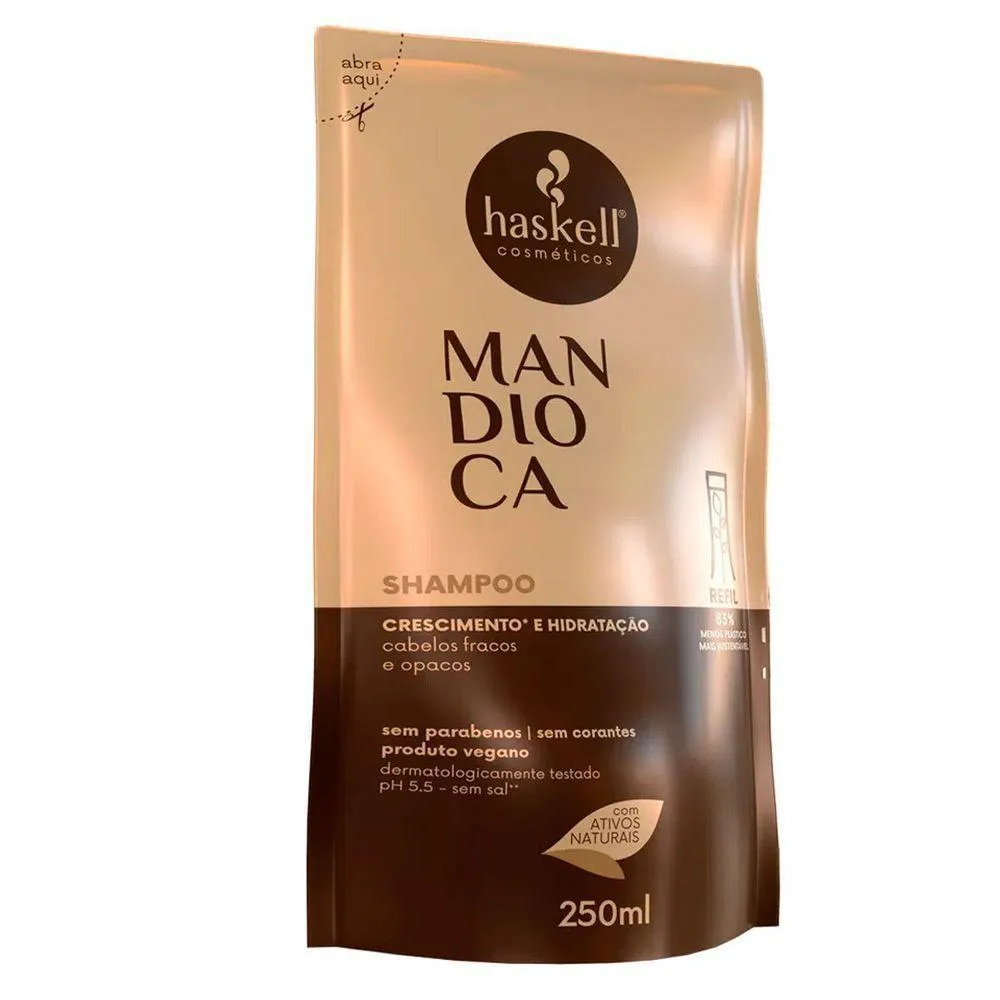 SHAMPOO CABELOS OPACOS HASKELL MANDIOCA SACHê 250ML