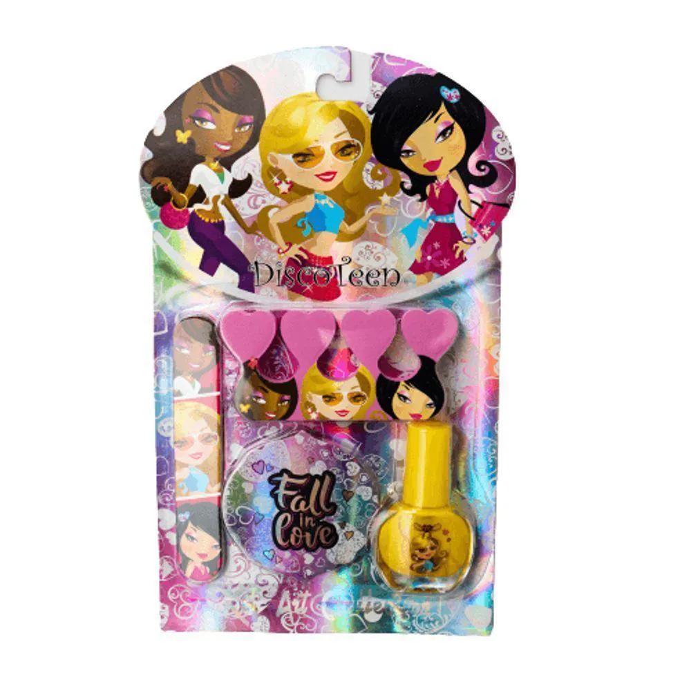 KIT DE UNHA INFANTIL DISCOTEEN AMARELO