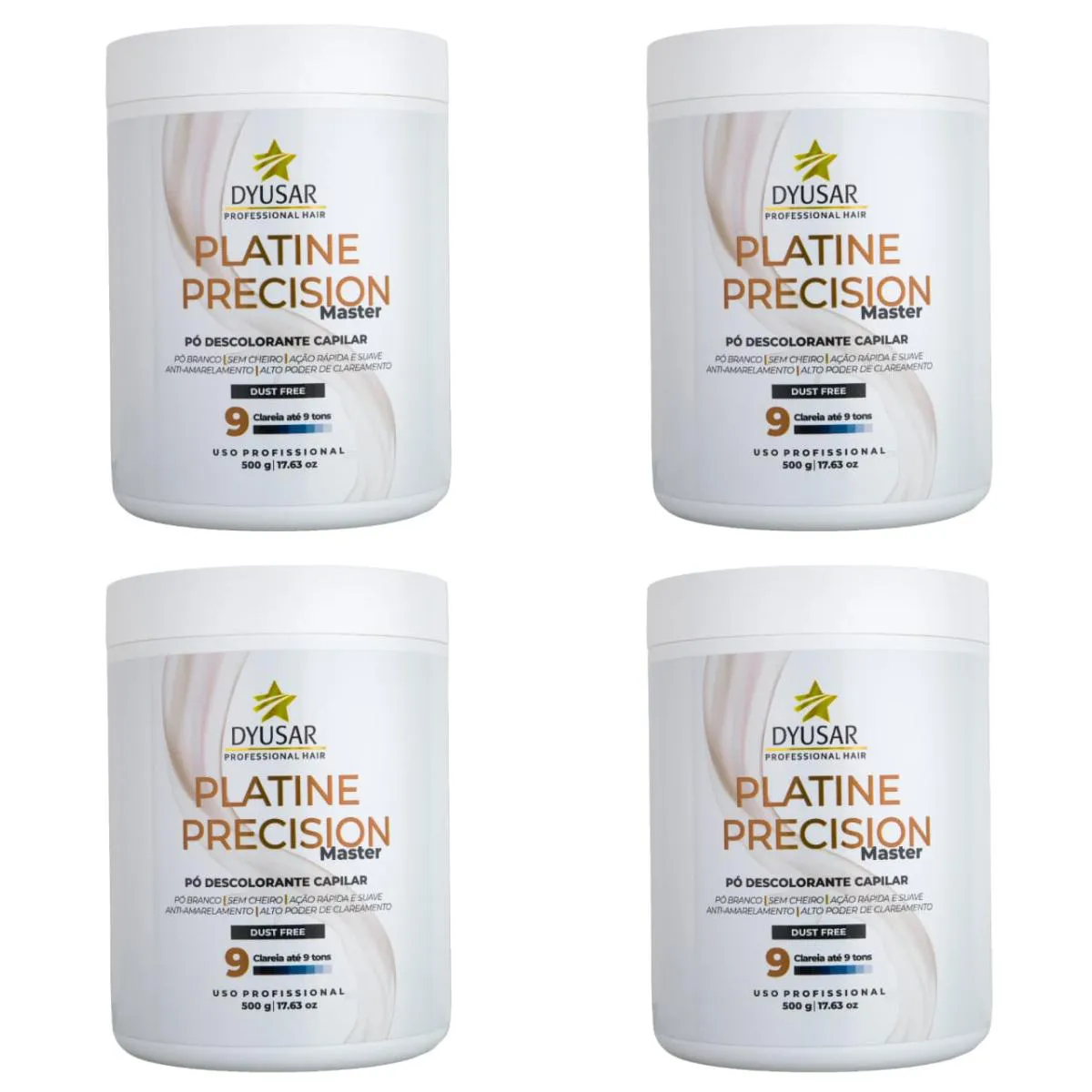 KIT 4 Pó DESCOLORANTE CAPILAR PRECISION PLATINE MASTER 500G