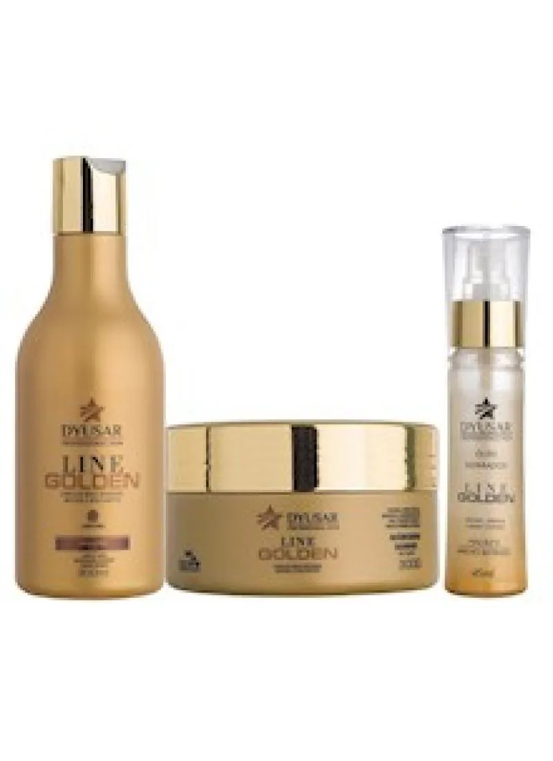KIT BANHO DE OURO SHAMPOO + MASCARA + ÓLEO REPARADOR PEQUENO