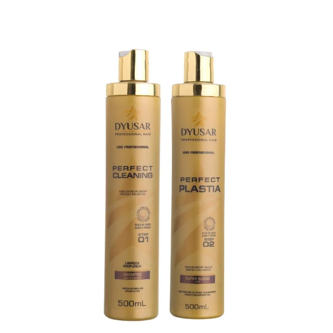 KIT ESCOVA PROGRESSIVA PERFECT PLASTIA DYUSAR COSMéTICOS 500 ML