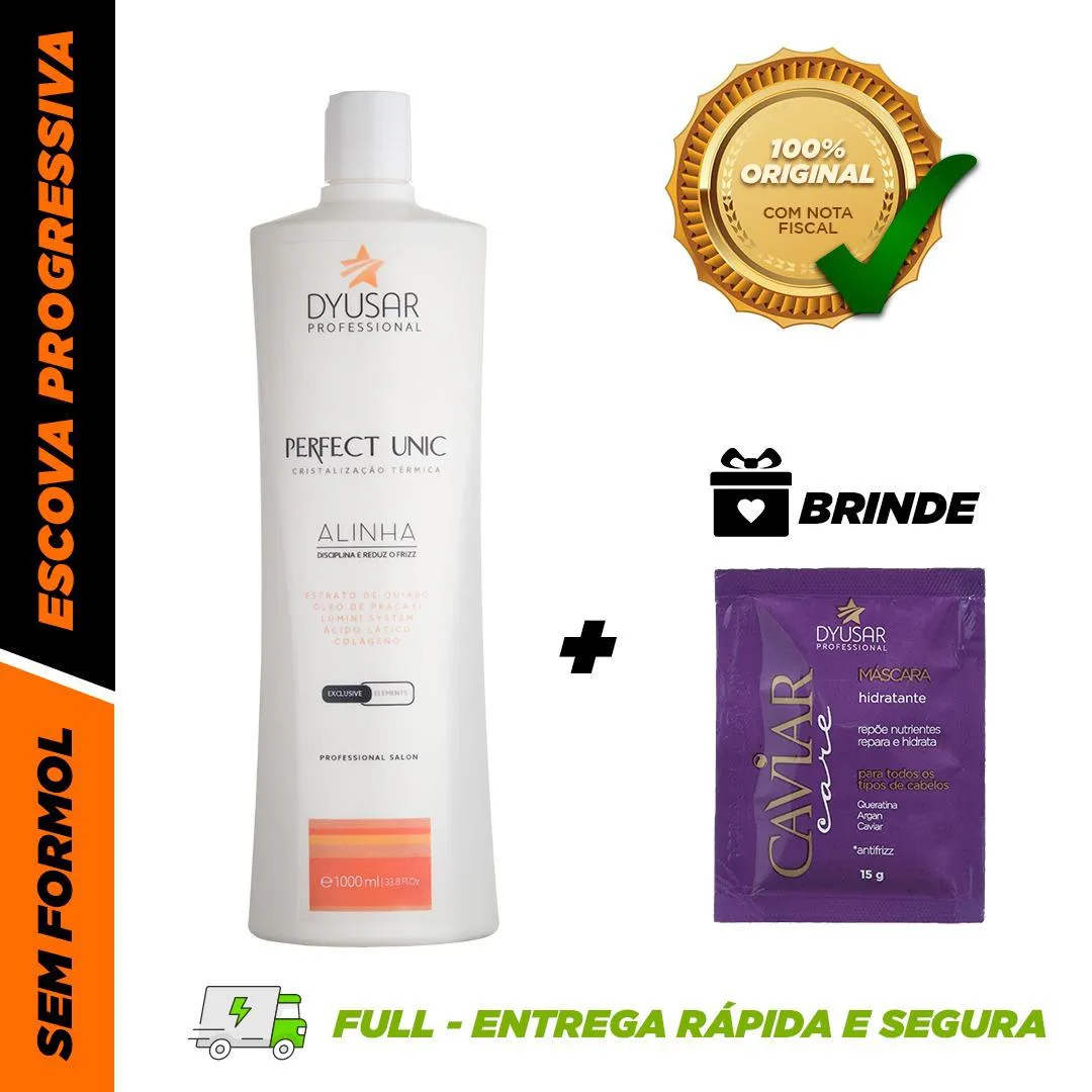 ESCOVA PROGRESSIVA UNICPLASTIA 1 LITRO DYUSAR +SACHE BRINDE