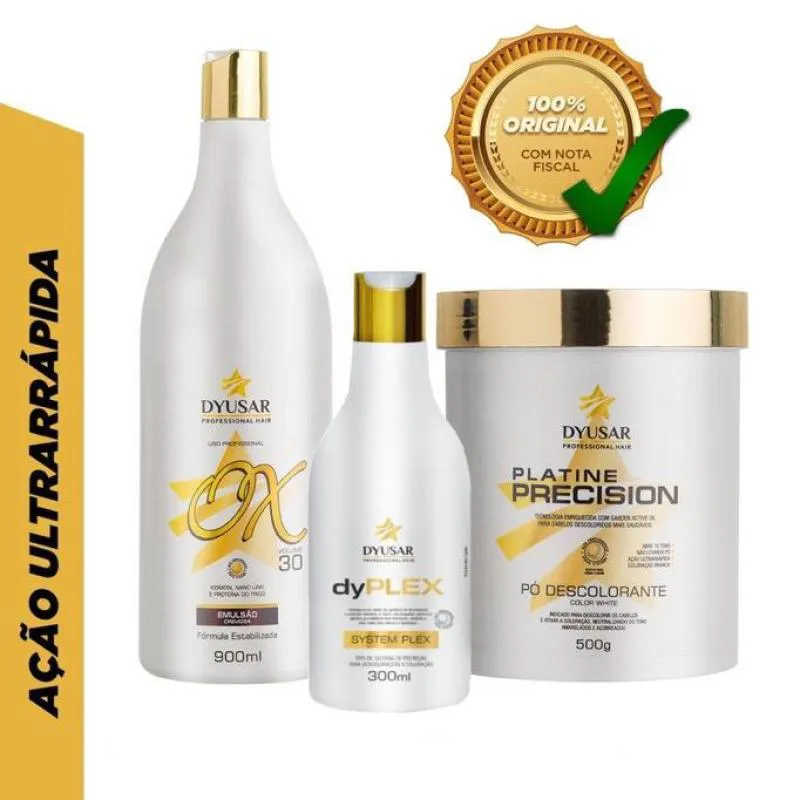 KIT Pó PLATINE PRECISION WHITE + OX 30 VOL + DY PLEX DYUSAR