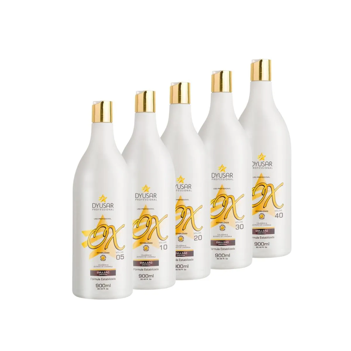 KIT 5 OX ÁGUA OXIGENADA E OXIDANTE ESTABILIZADA PROFISSIONAL