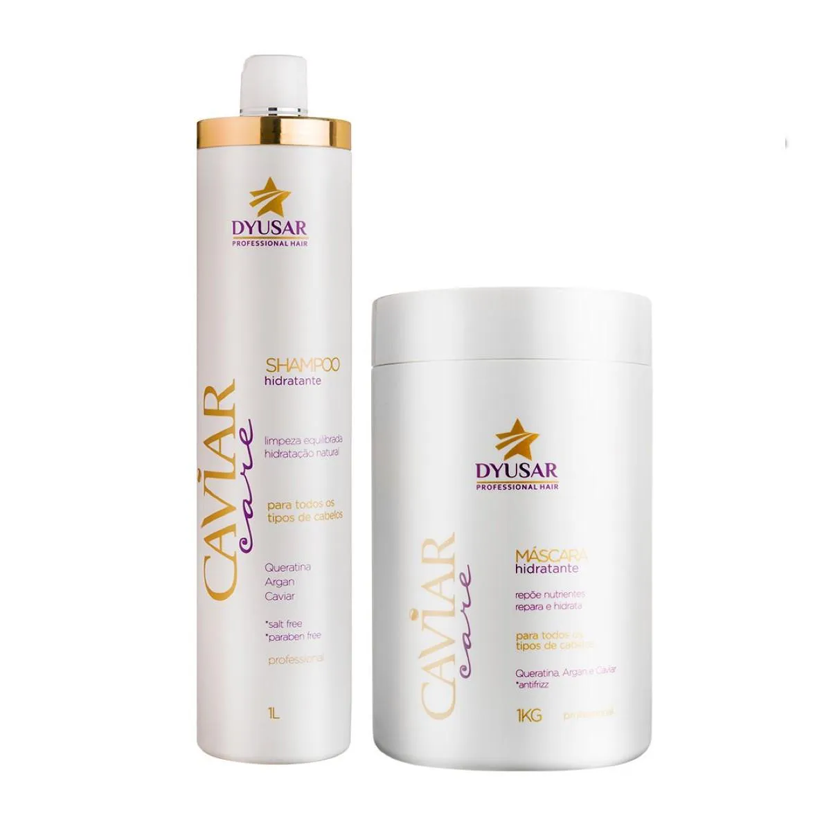 KIT NUTRIçãO SHAMPOO+ MASCARA DE CAVIAR 1KG DYUSAR
