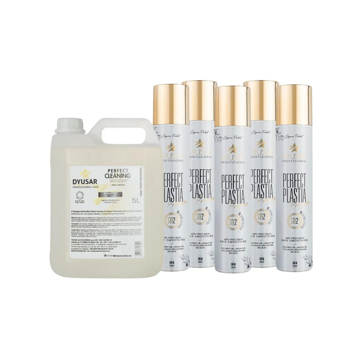 ﻿COMBO DYUSAR COM 5 PERFECT PREMIUM E 1 GALãO DE SHAMPOO ANTI RESíDUO 5L
