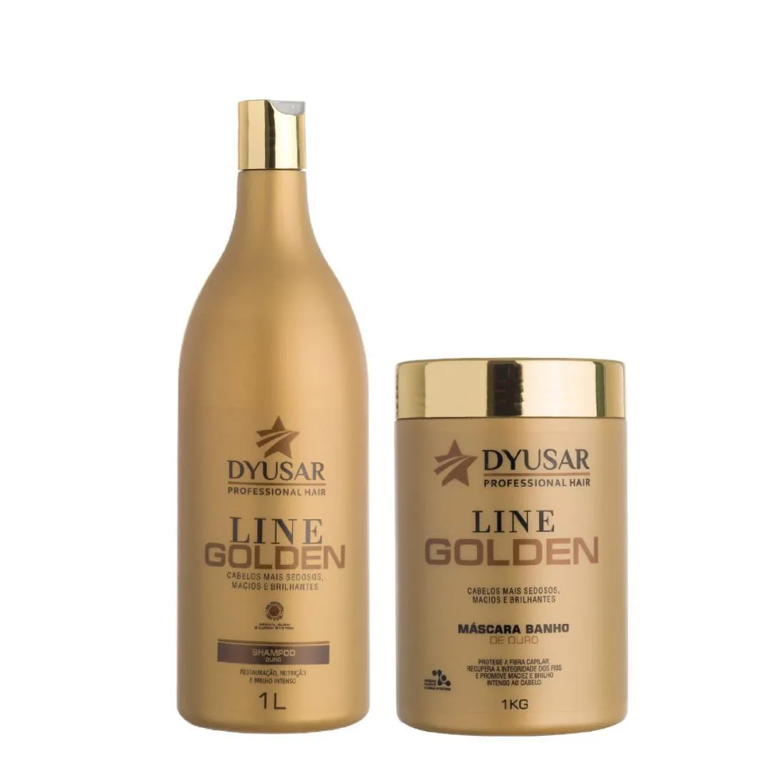 KIT HIDRATAçãO LINE GOLDEN SHAMPOO + MáSCARA 1KG DYUSAR