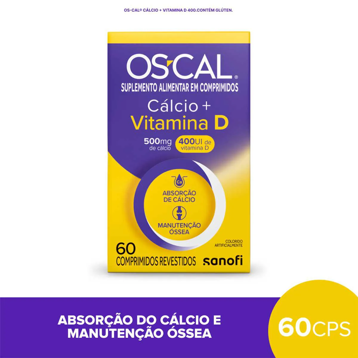 Cálcio 500mg + Vitamina D 400UI Os-Cal D 60 comprimidos