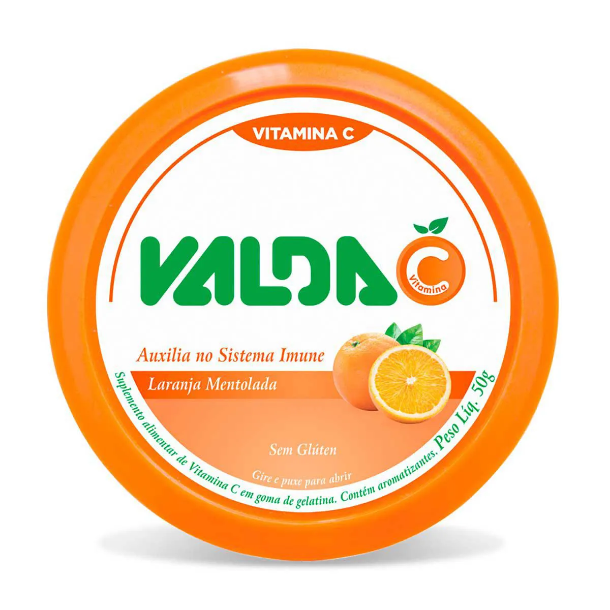 Balas de Gelatina Vitamina C Valda C Laranja Mentolada 50g