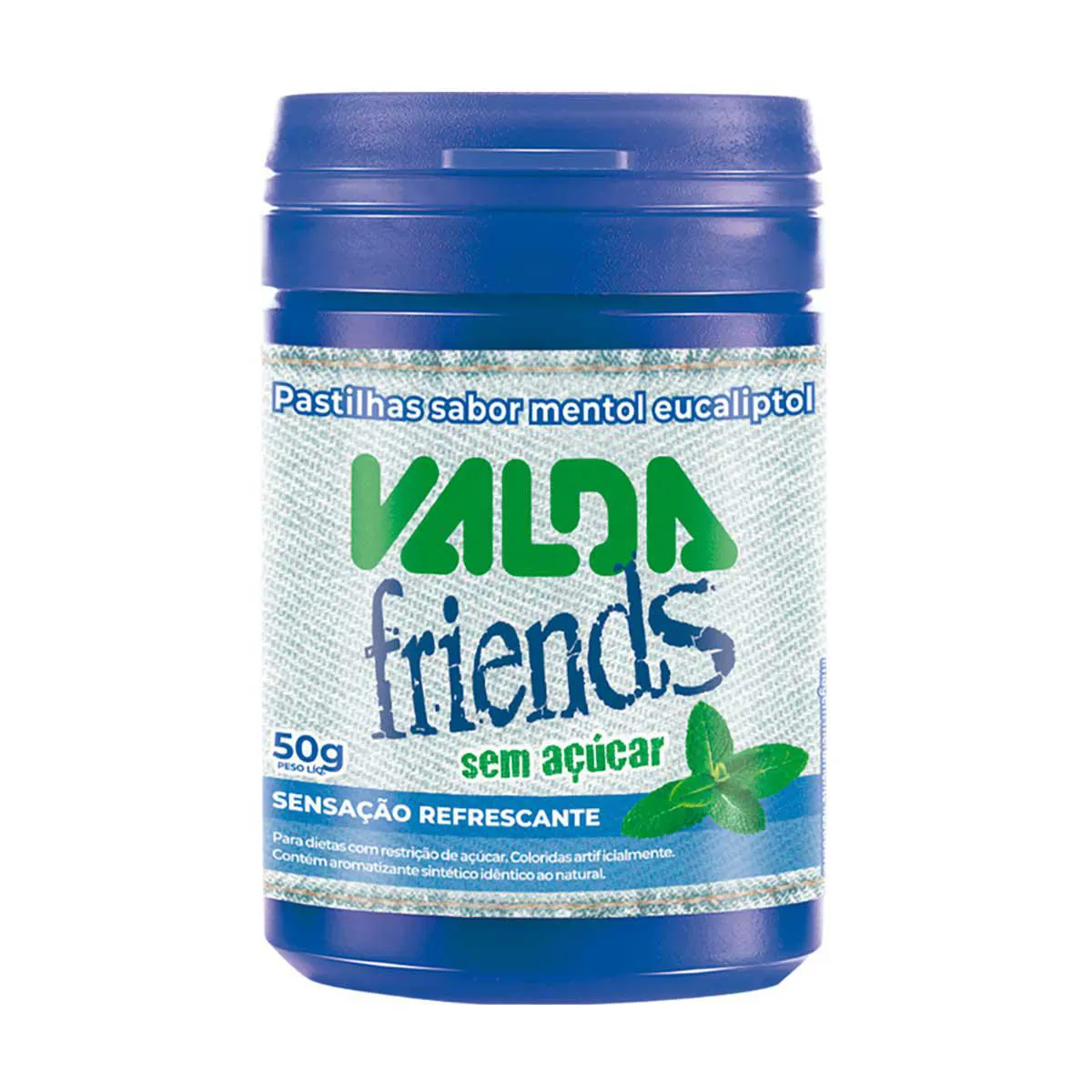 Pastilhas Valda Friends Mentol Sem Açúcar 50g