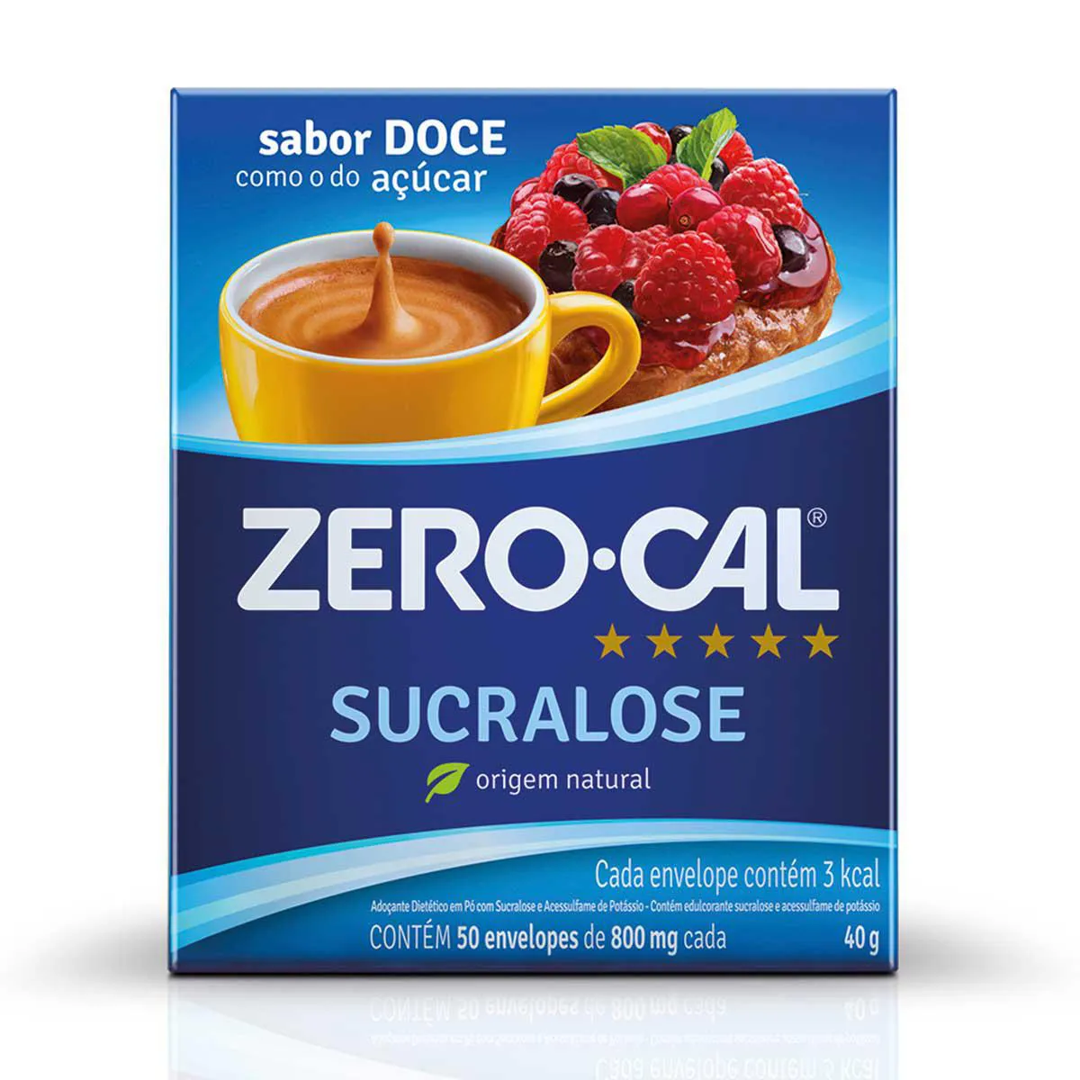 Adoçante em Pó Zero-Cal Sucralose - 1 Unidade com 50 Sachês de 600mg cada