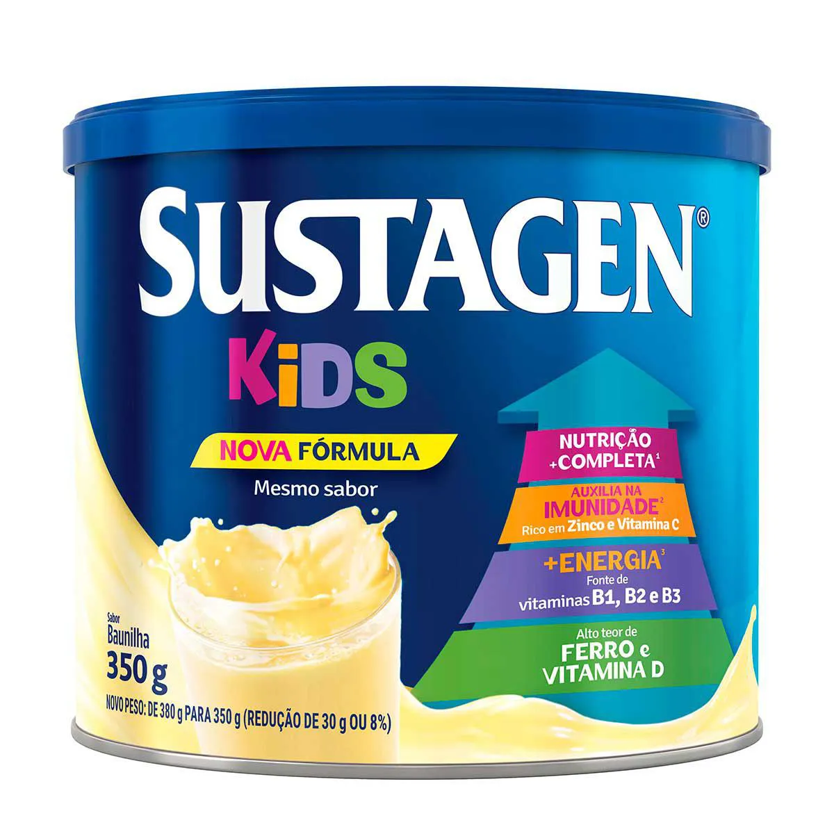 Suplemento Infantil Sustagen Kids a partir de 3 anos Baunilha 380g