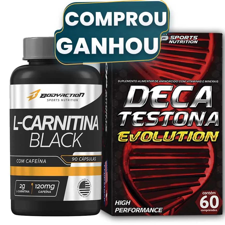L-CARNITINA BLACK 2000MG C/ 90 CAPS + DECA TESTONA EVOLUTION