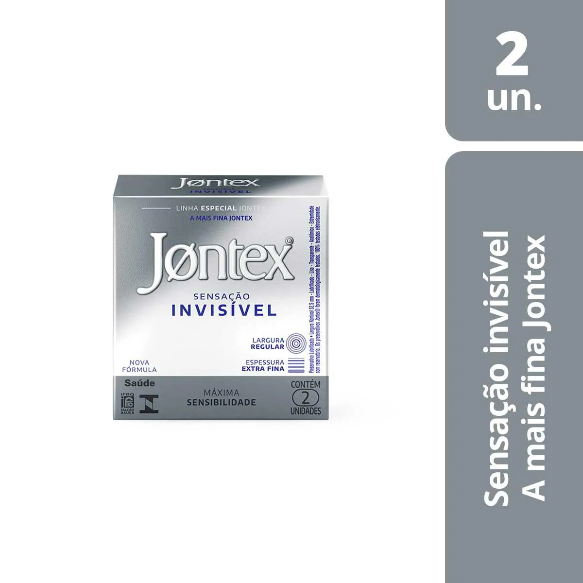 Camisinha Jontex Sensação Invisível 2 unidades