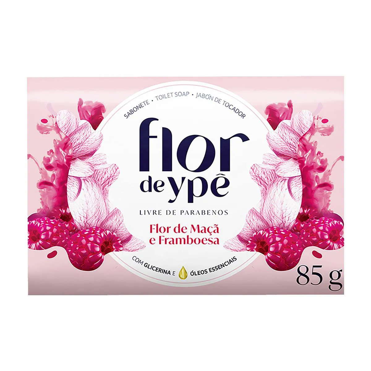 Sabonete em Barra Flor de Ypê Flor de Maçã e Framboesa 85g