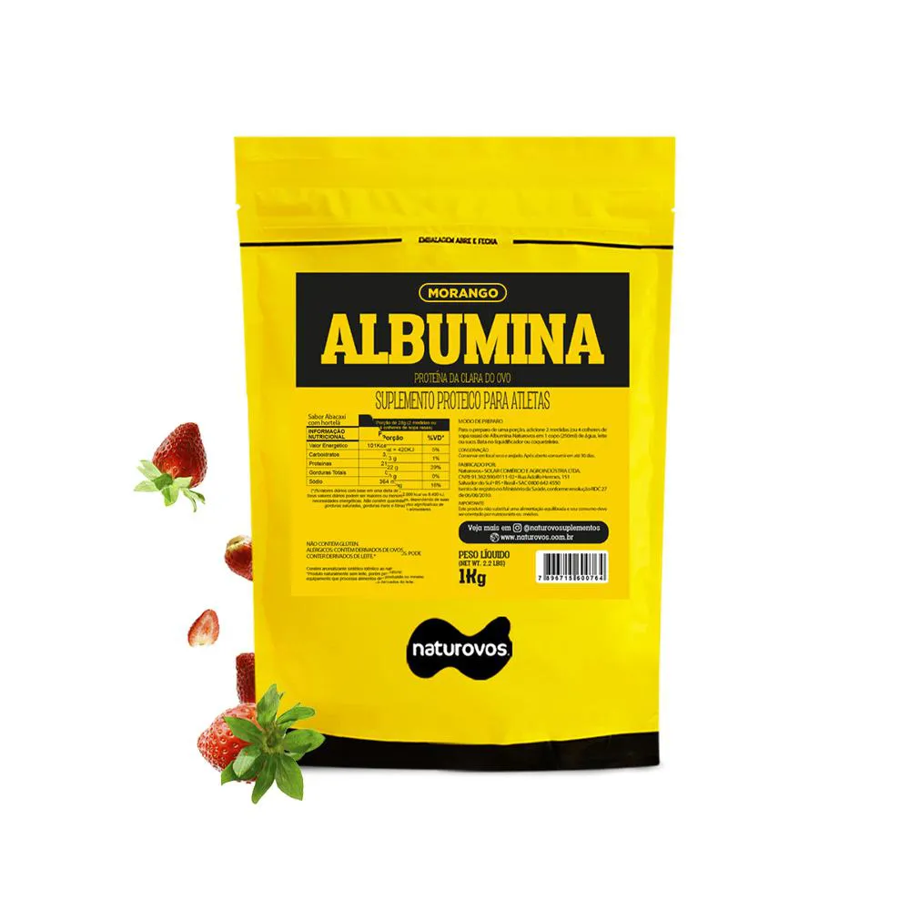 ALBUMINA (1KG) MORANGO NATUROVOS