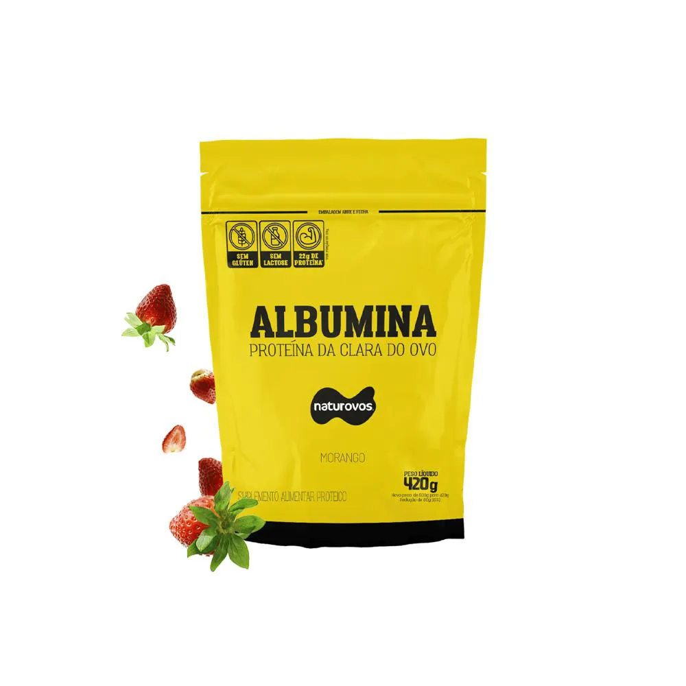 ALBUMINA (420G) MORANGO NATUROVOS